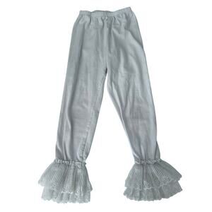 Persnickety Alexa White Lace Hem Leggings - Girls Size 8